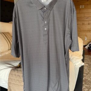 Men's Black and White Polo Shirt